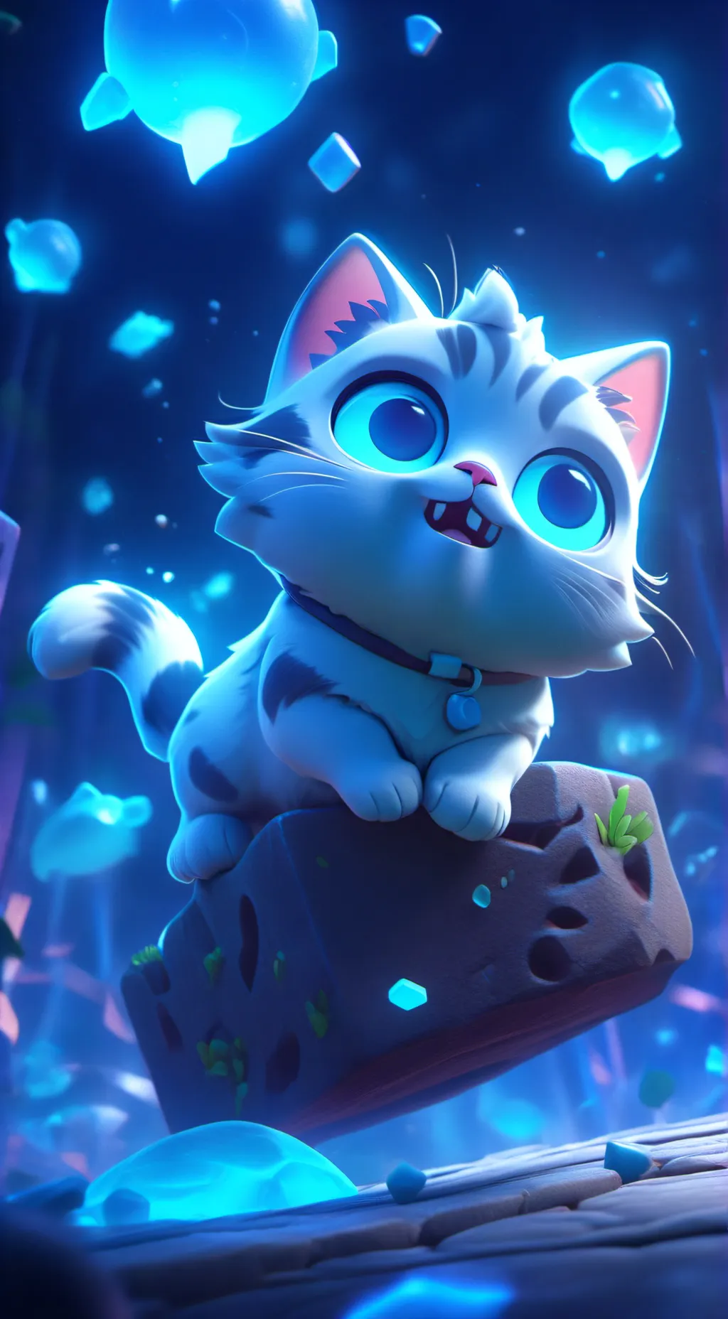 ai character: moon cat background