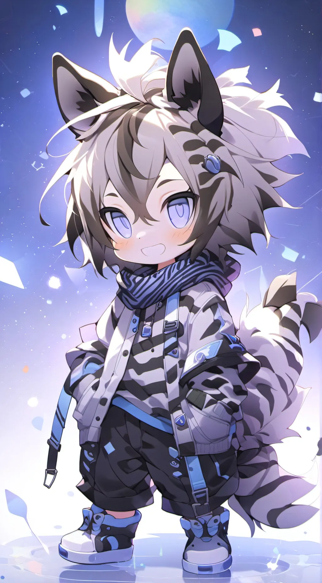 ai character: Zebra Furry Spirit background