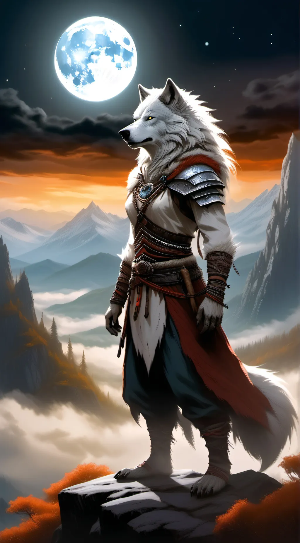 ai character: Werewolf bride background