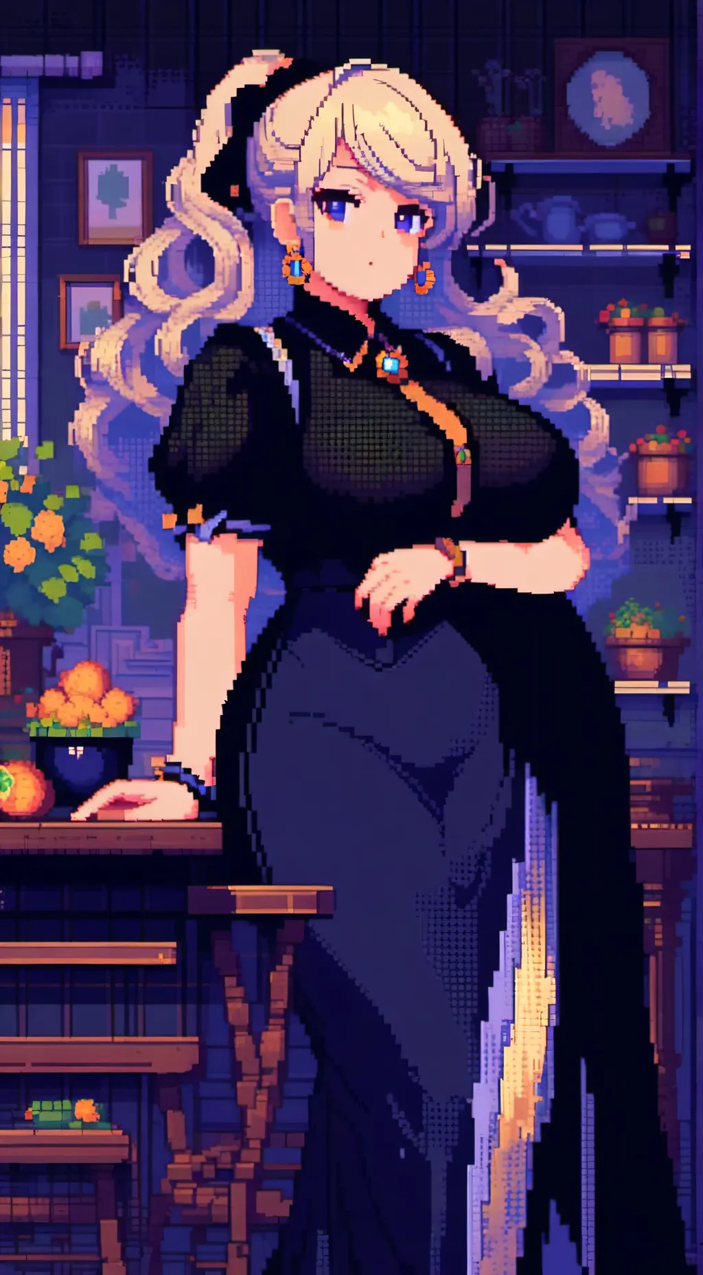 ai character: Veronica von fat background