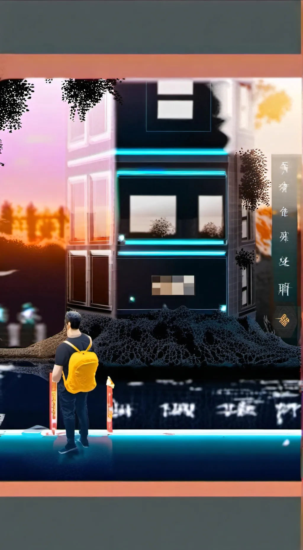 ai character: sprunki vs black background