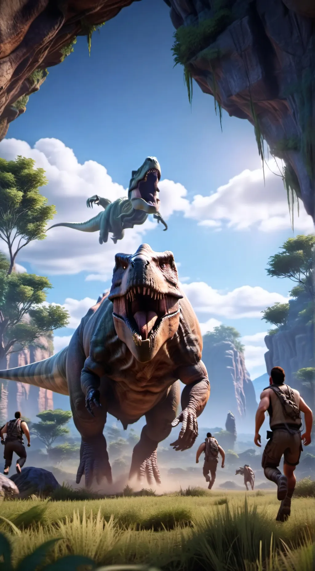 ai character: dinosaur ages background