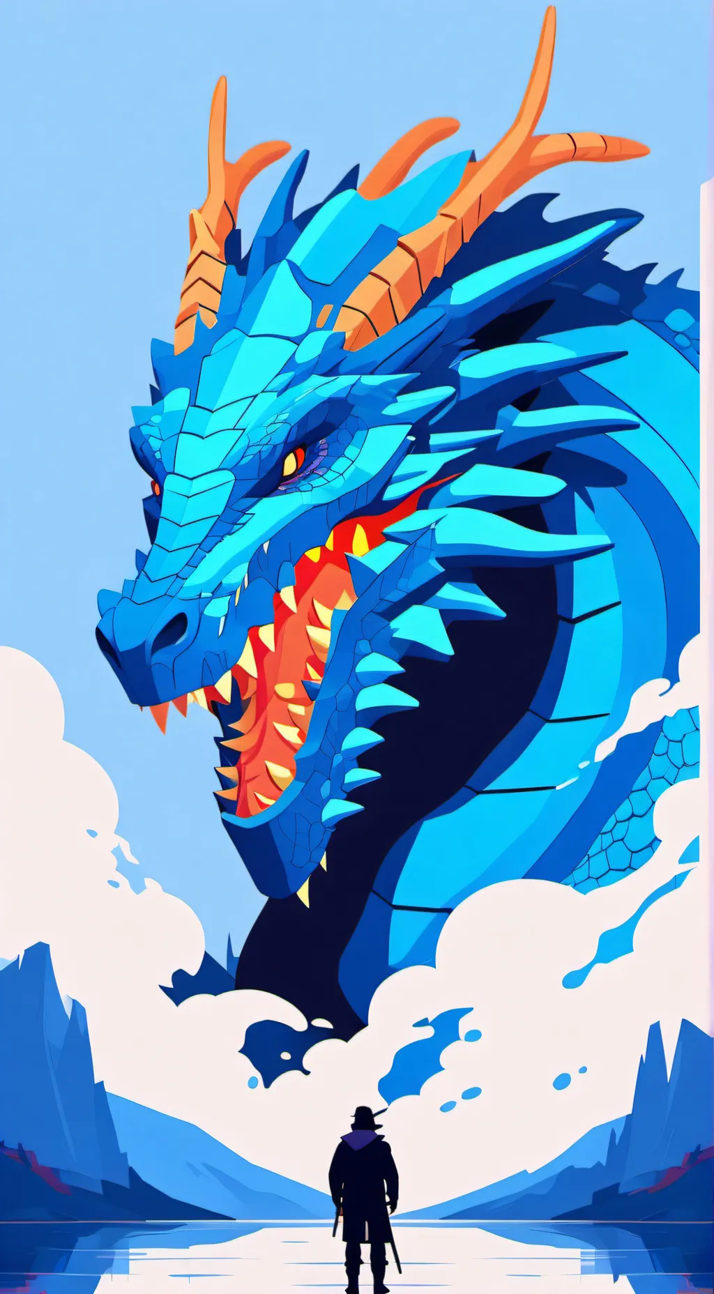 ai character: Ice dragon background