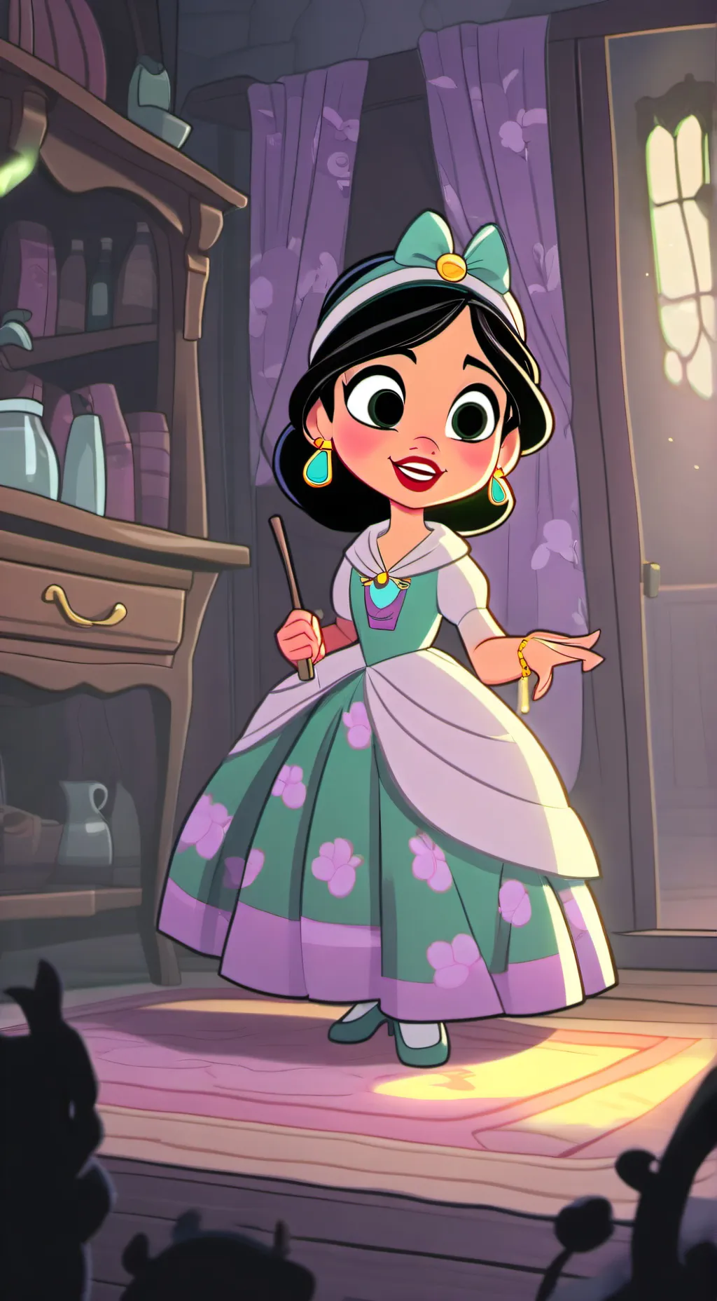 ai character: scary figure  background