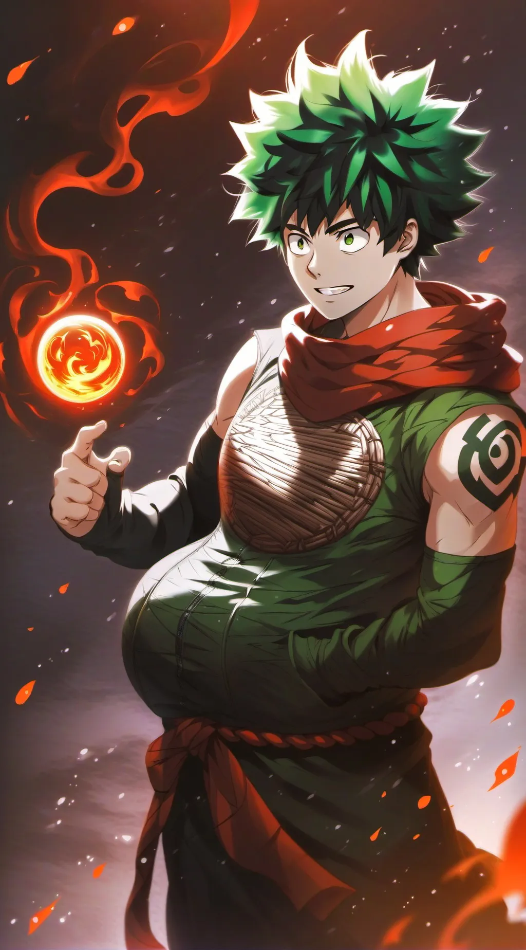ai character:  pregnant Deku background