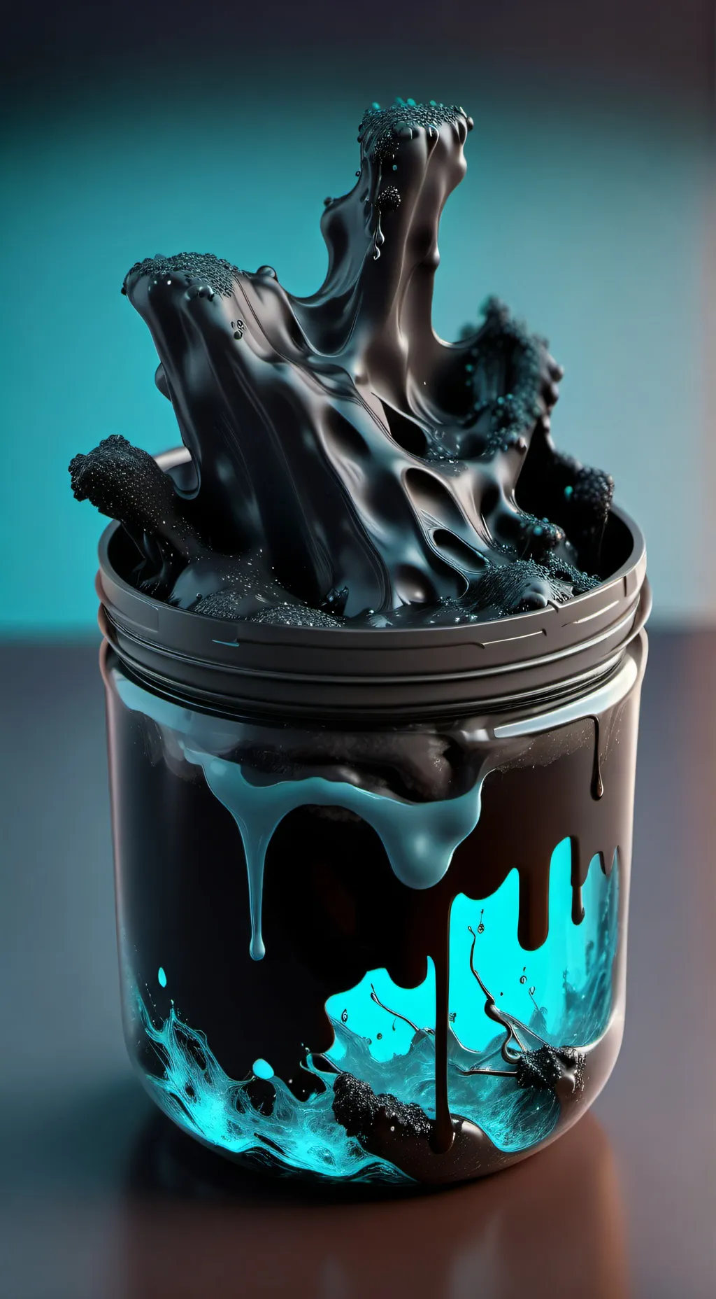 ai character: black slime background