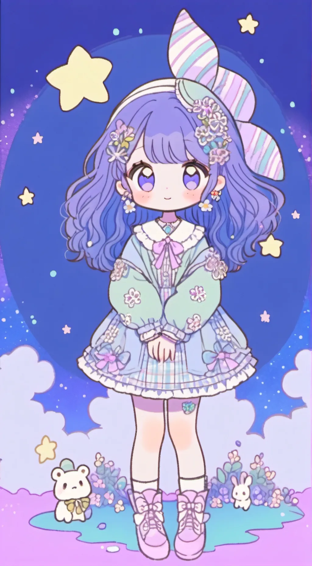 ai character: Bluey and Bingo background