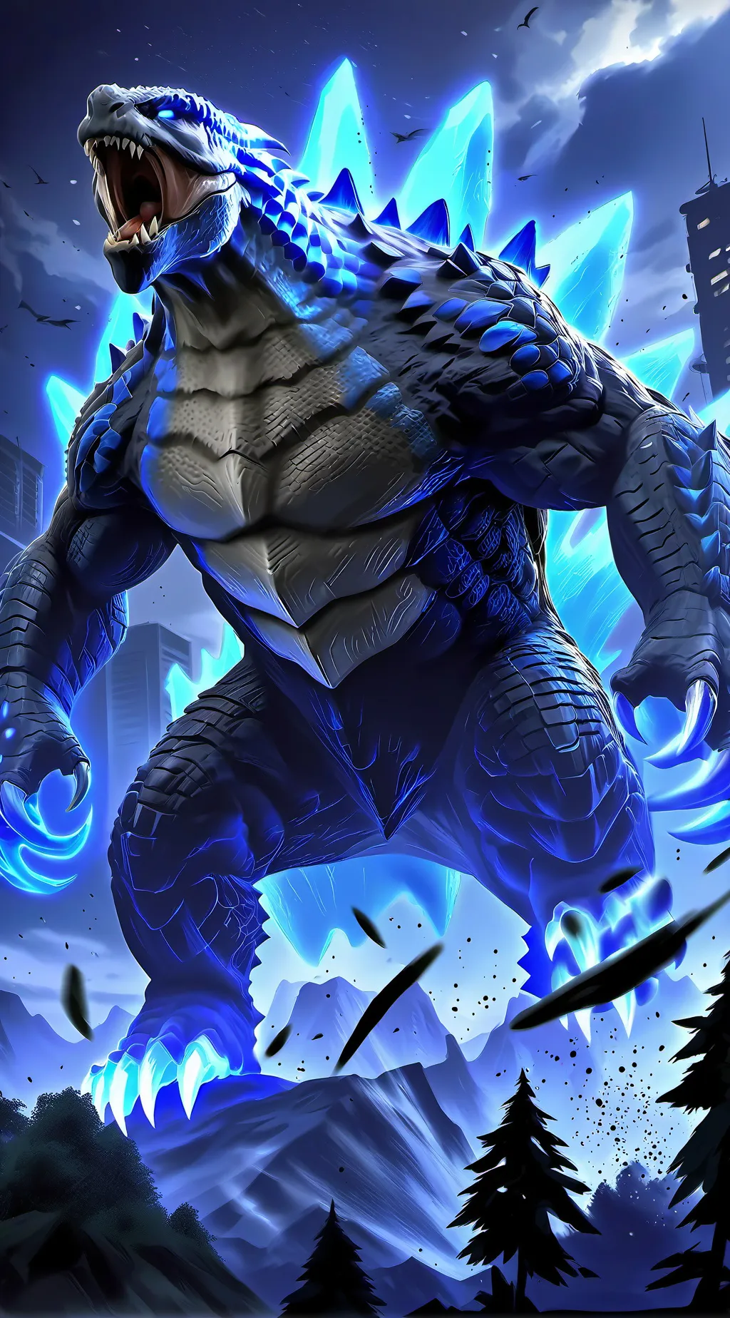 ai character: Godzilla background