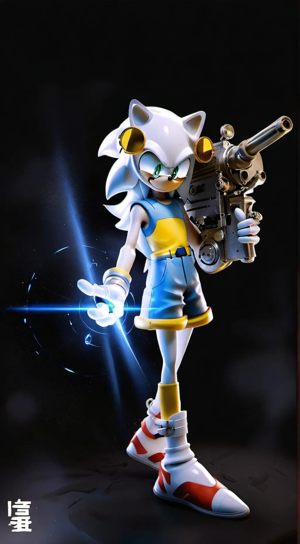 ai character: cyborg Sonic background