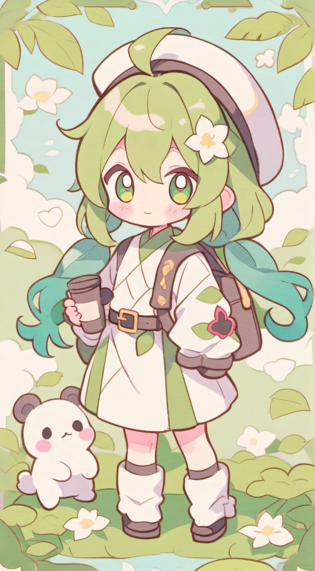 ai character: Bebe en cajita background