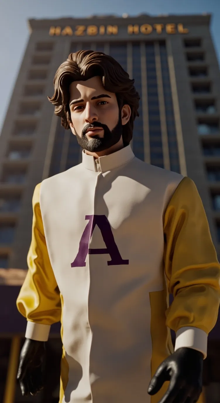 ai character: Adam hazbin hotel  background