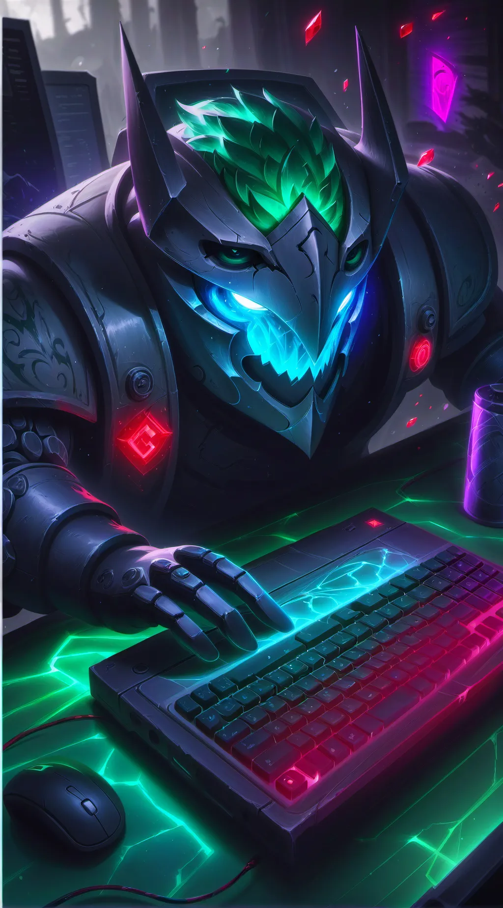 ai character: Hacker Computer  background