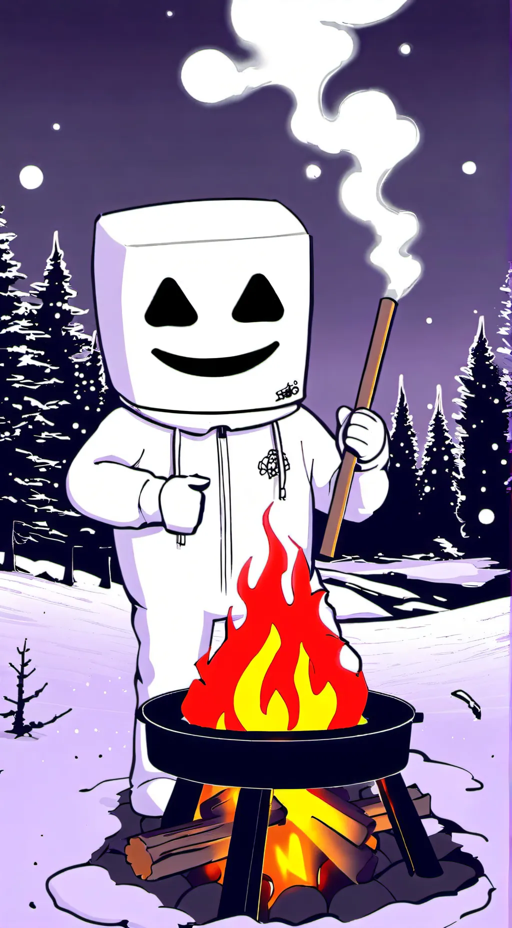 ai character: marshmallow man background
