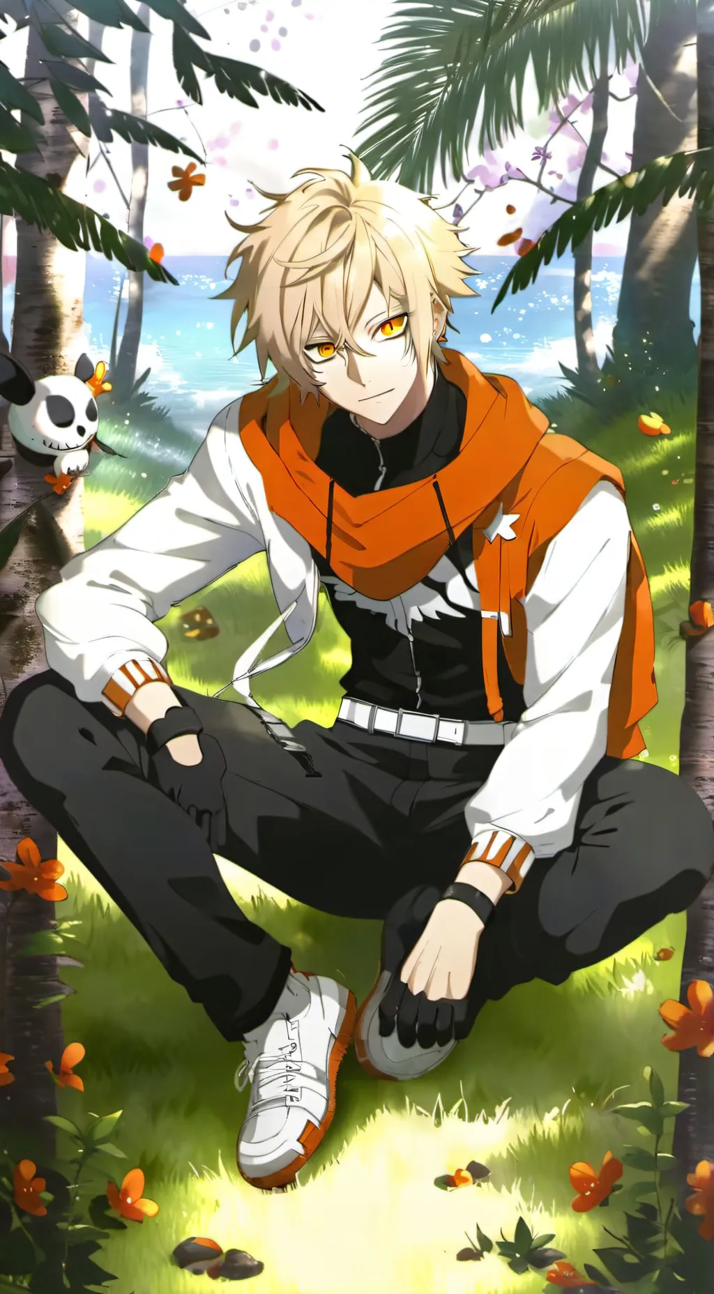 ai character: Bakugo AKA my fire background