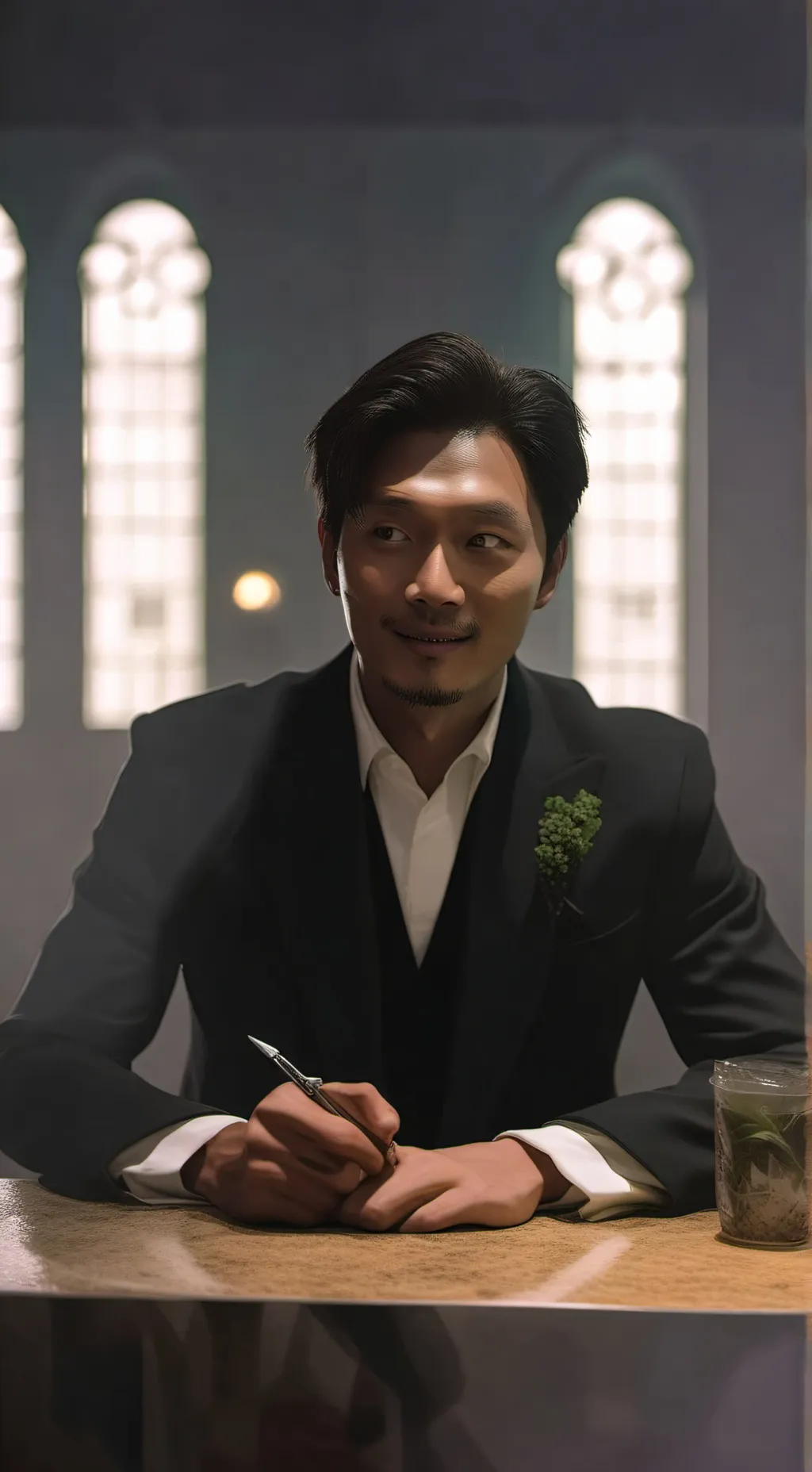 ai character: The Salesman  background