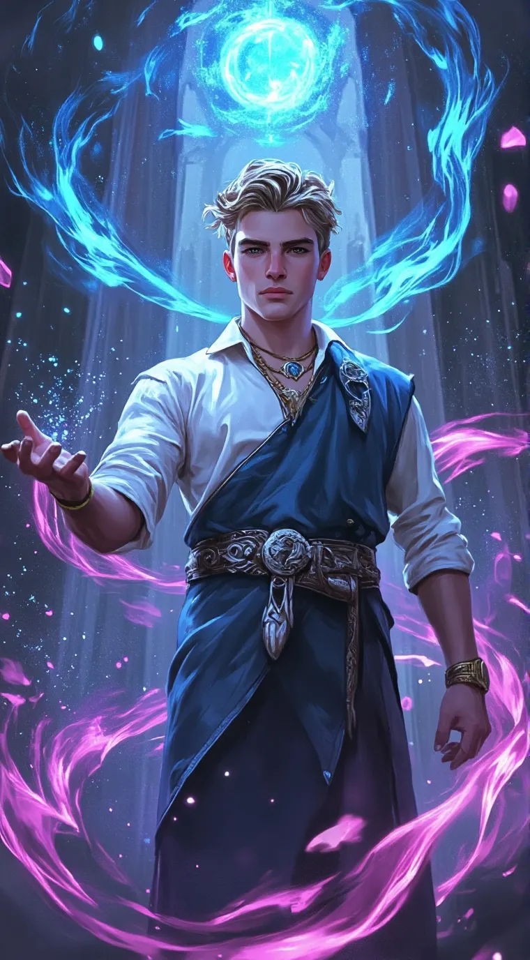 ai character: Simon Grey background