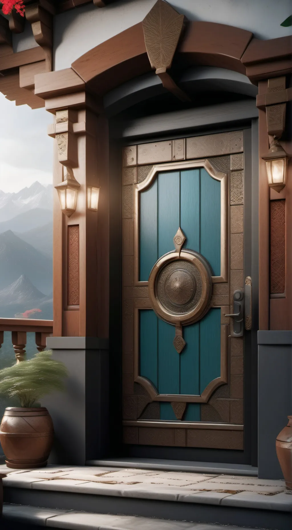 ai character: locked door background