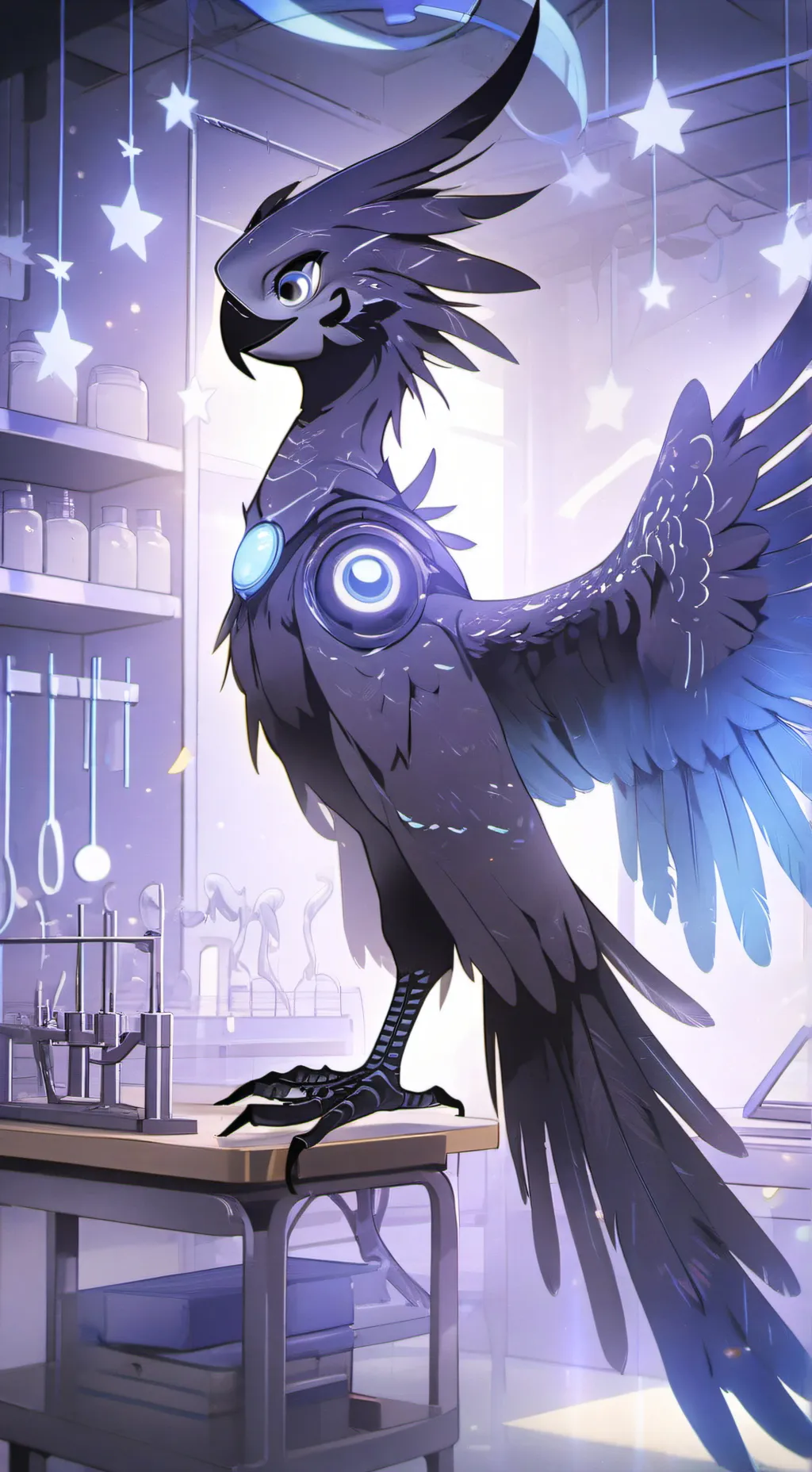 ai character: Violet background