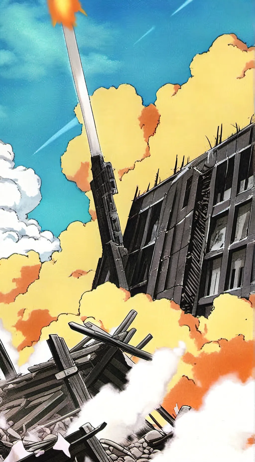 ai character: ruined City background