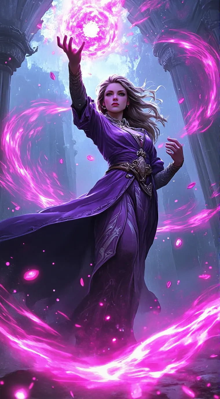 ai character: girl  background