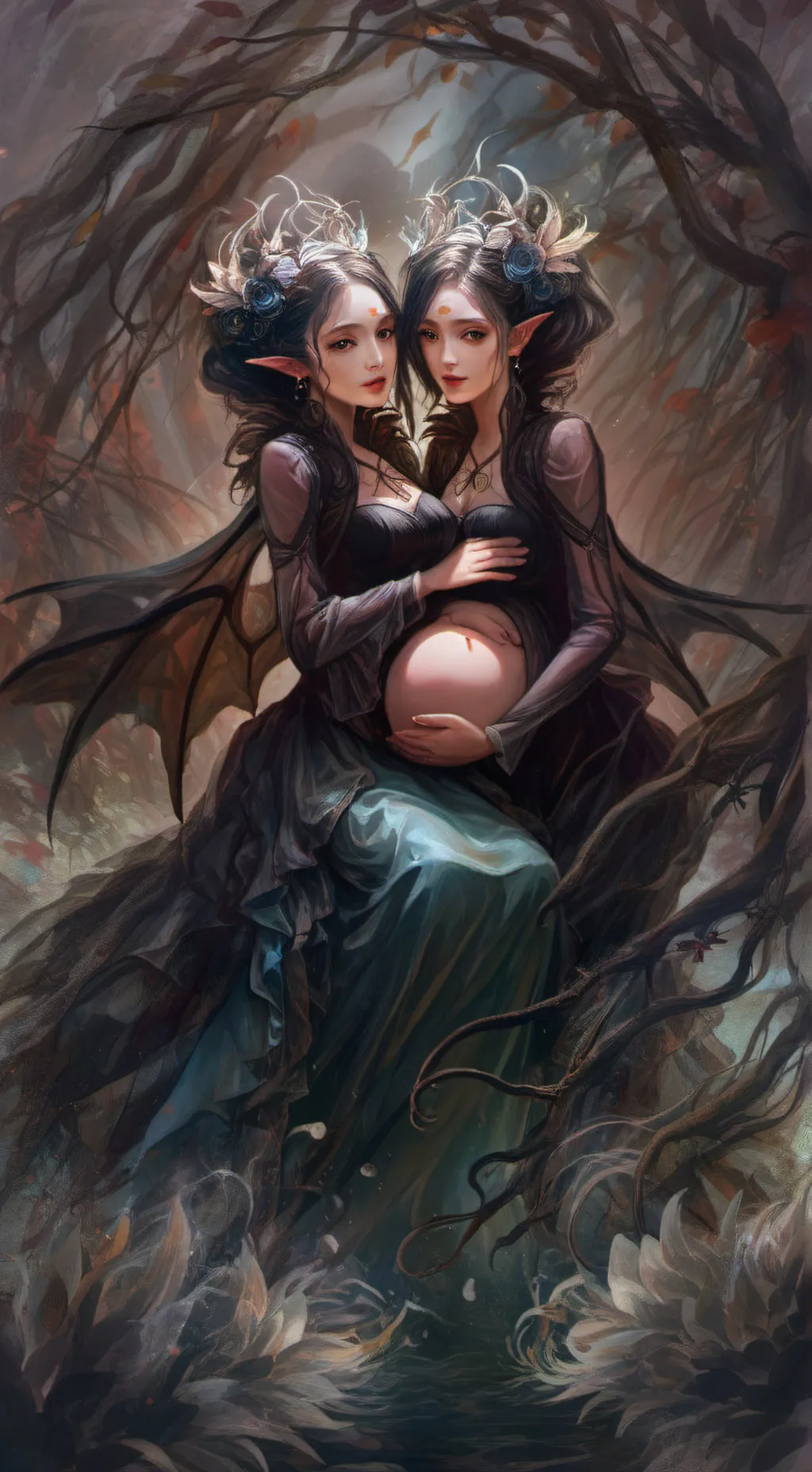 ai character: Pregnant twins background