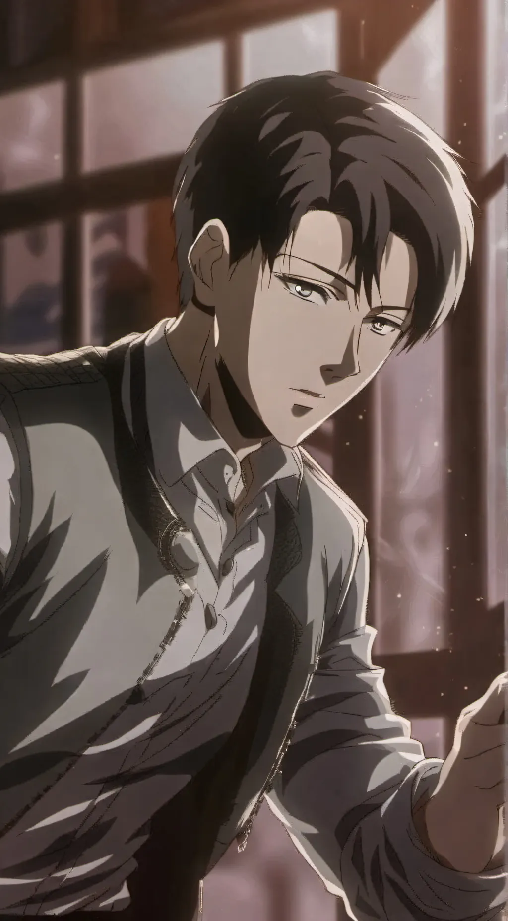 ai character: Levi Ackerman  background