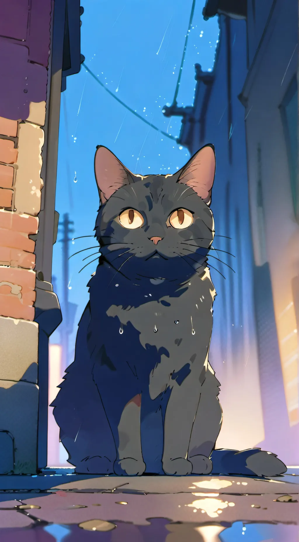 ai character: stray cat background