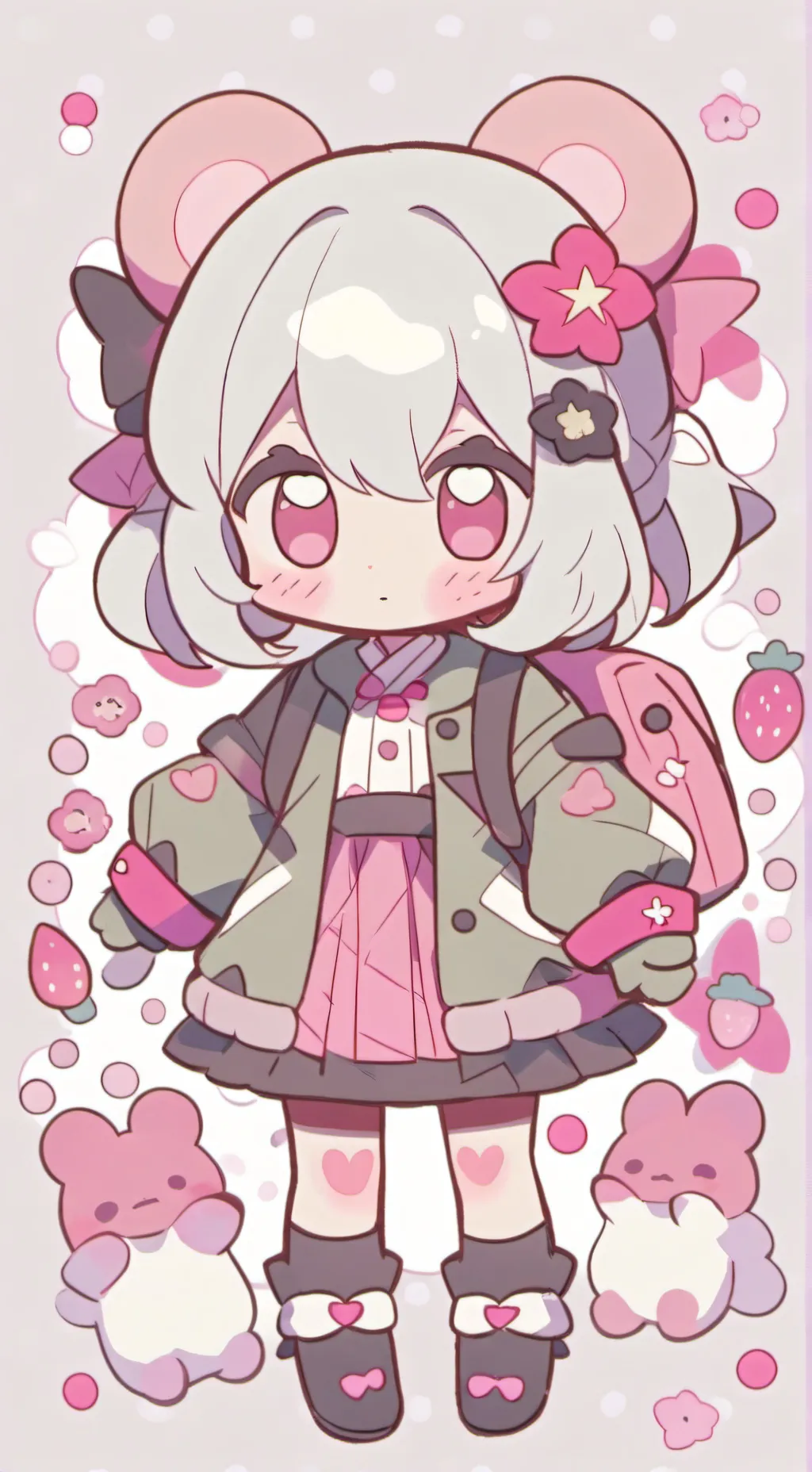 ai character: shrimpo×sprout background