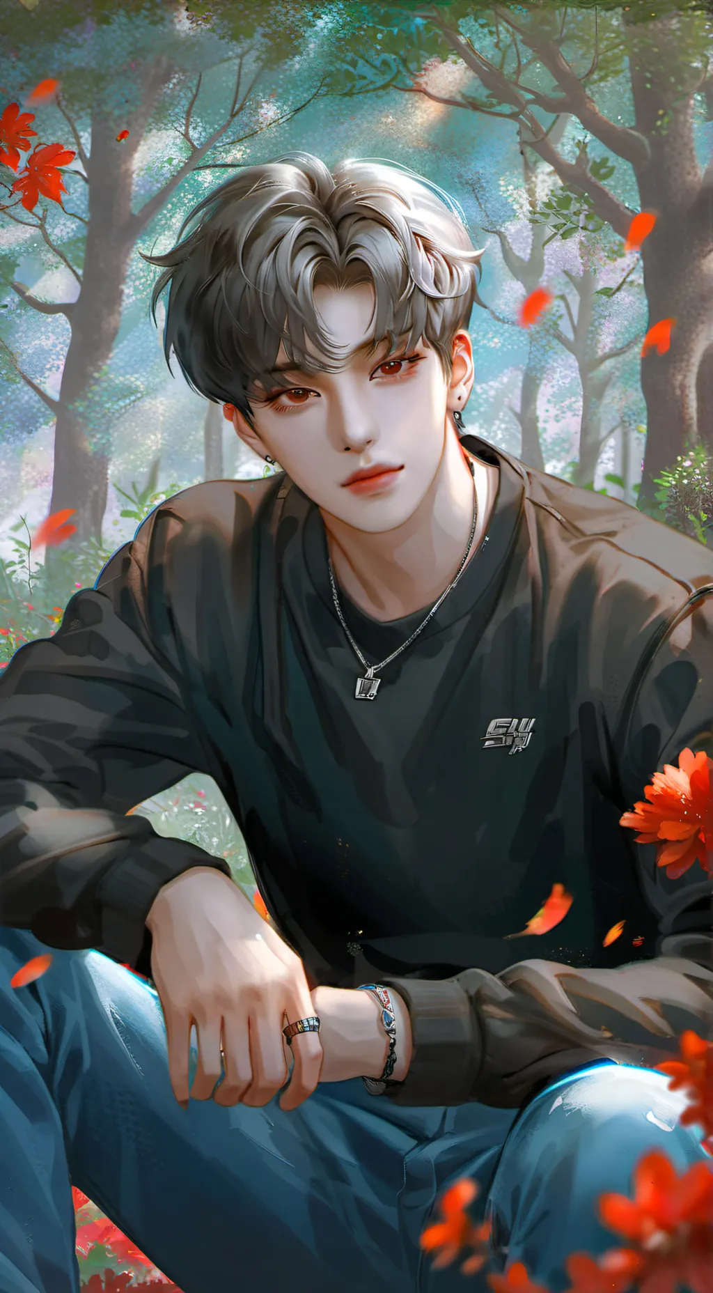 ai character: lee know 🐱💅🏻 background