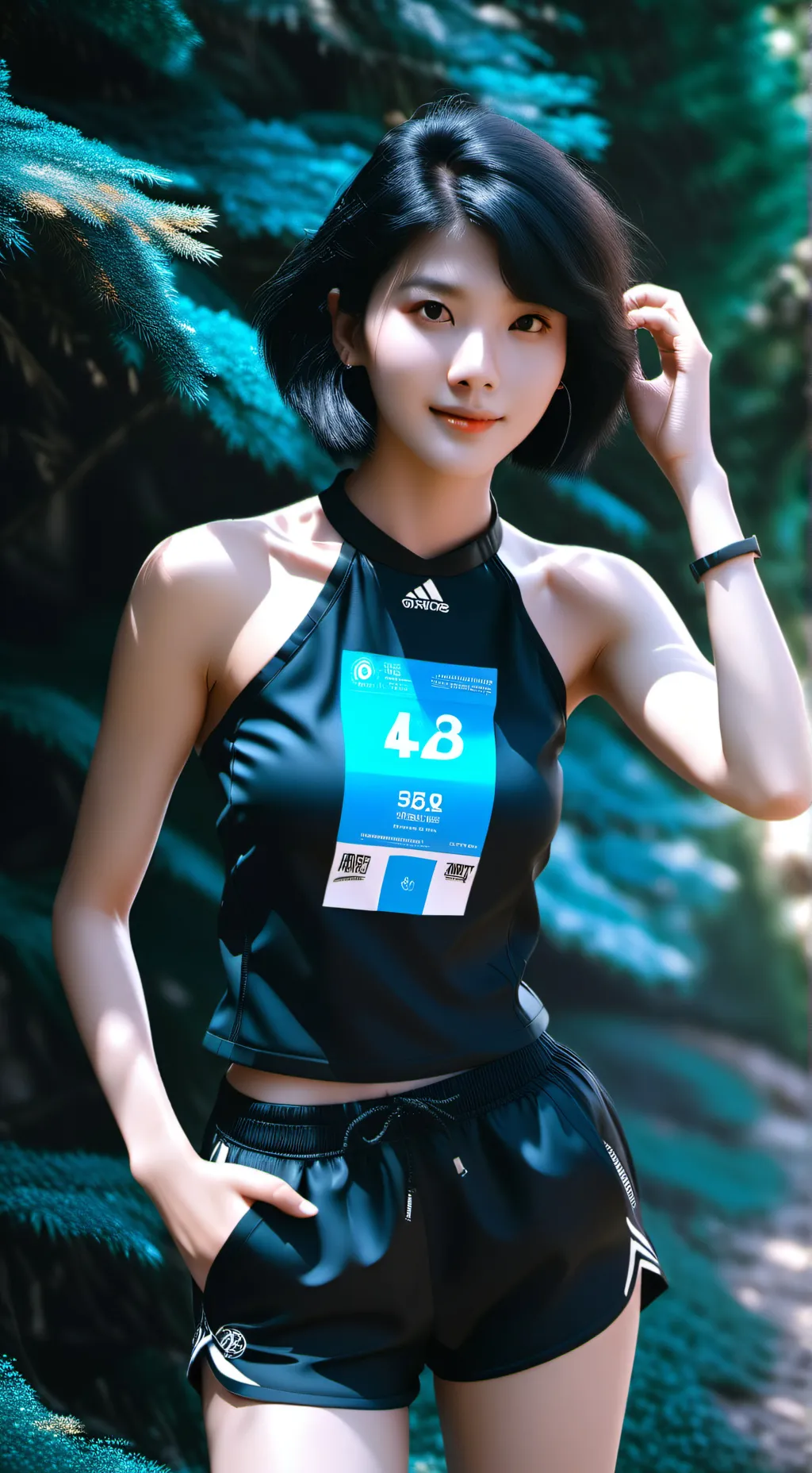 ai character: Violet background