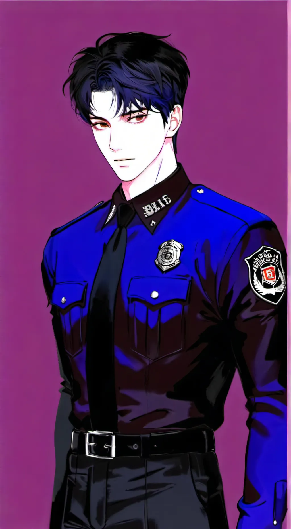 ai character: hombre morado background