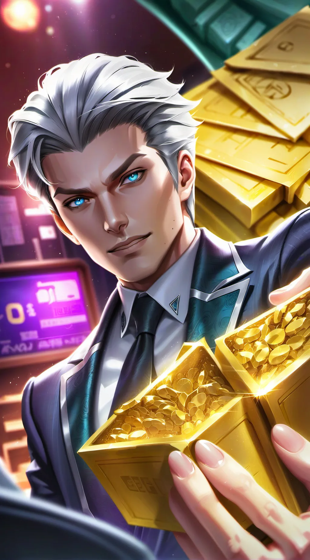 ai character: nombre en la intro background