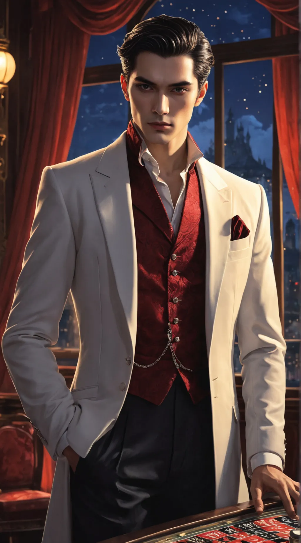 ai character: Xavier vpire background