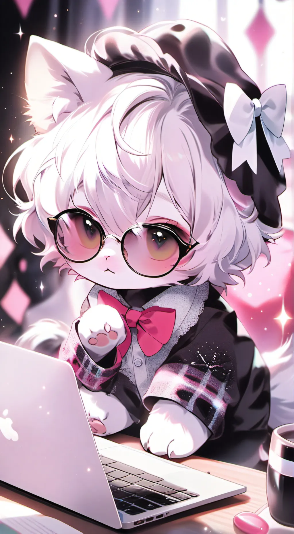 ai character: Sparkle background