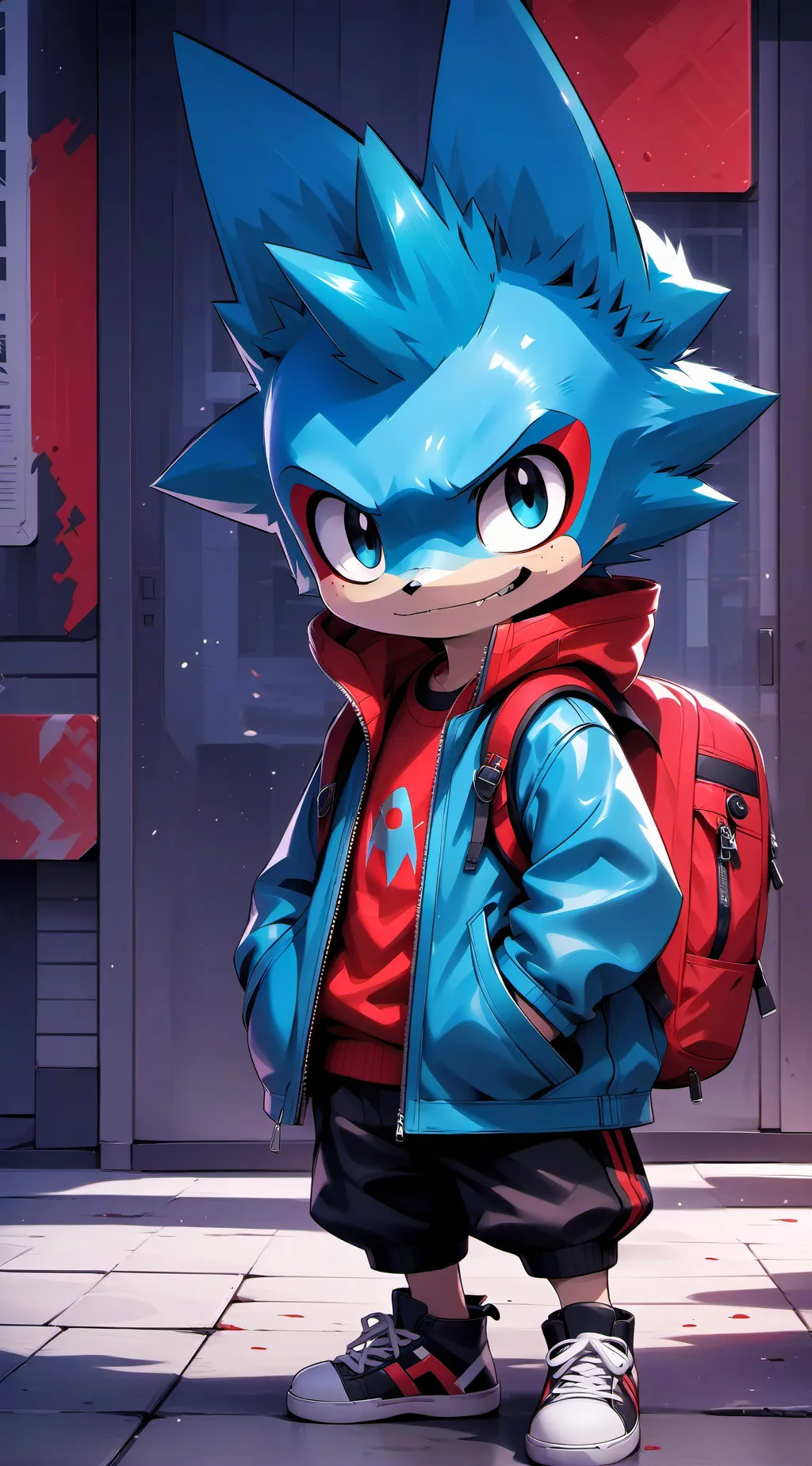 ai character: durple background