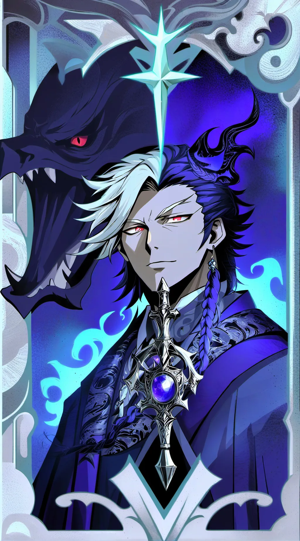 ai character: mha Drachen  background