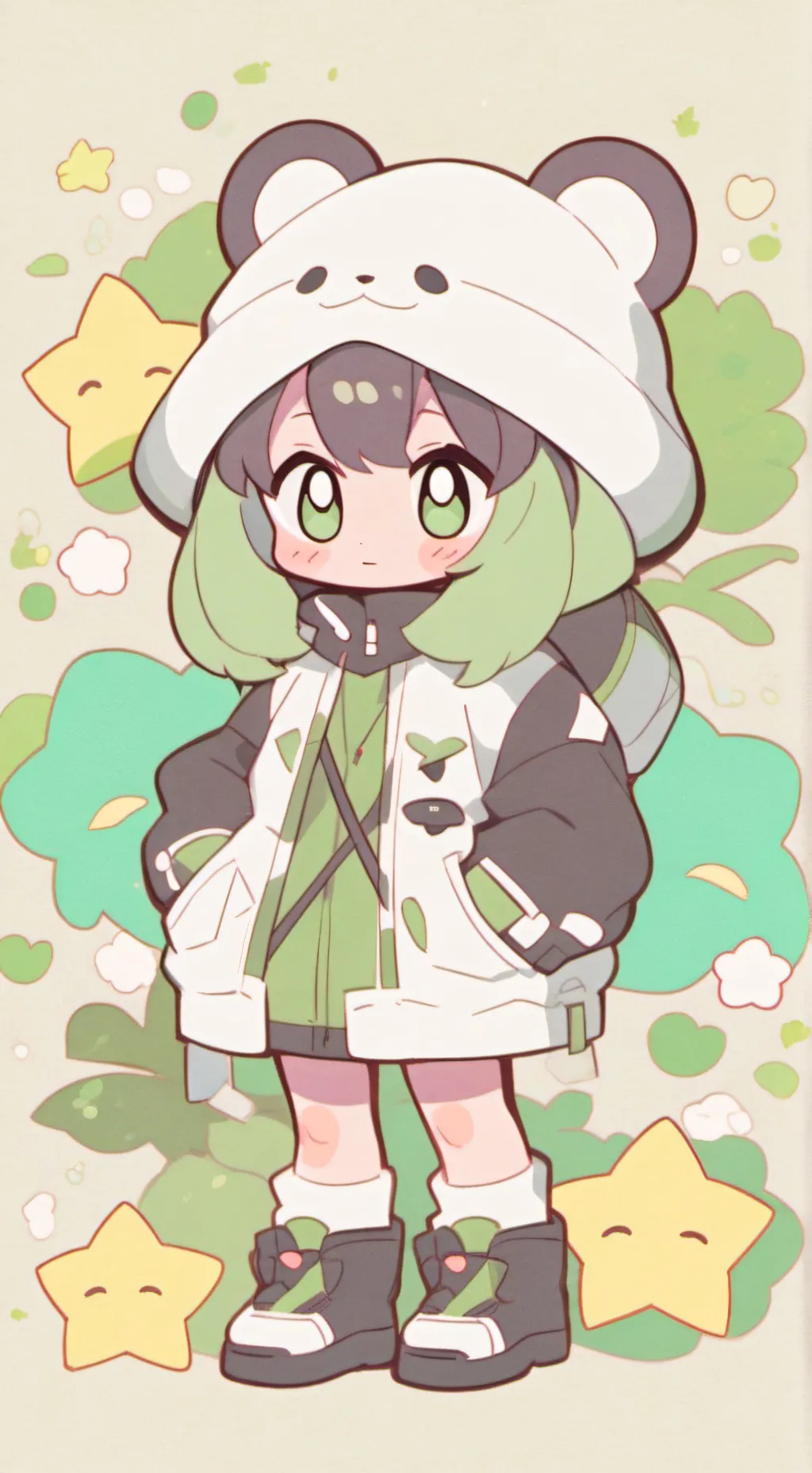 ai character: chibi girl background