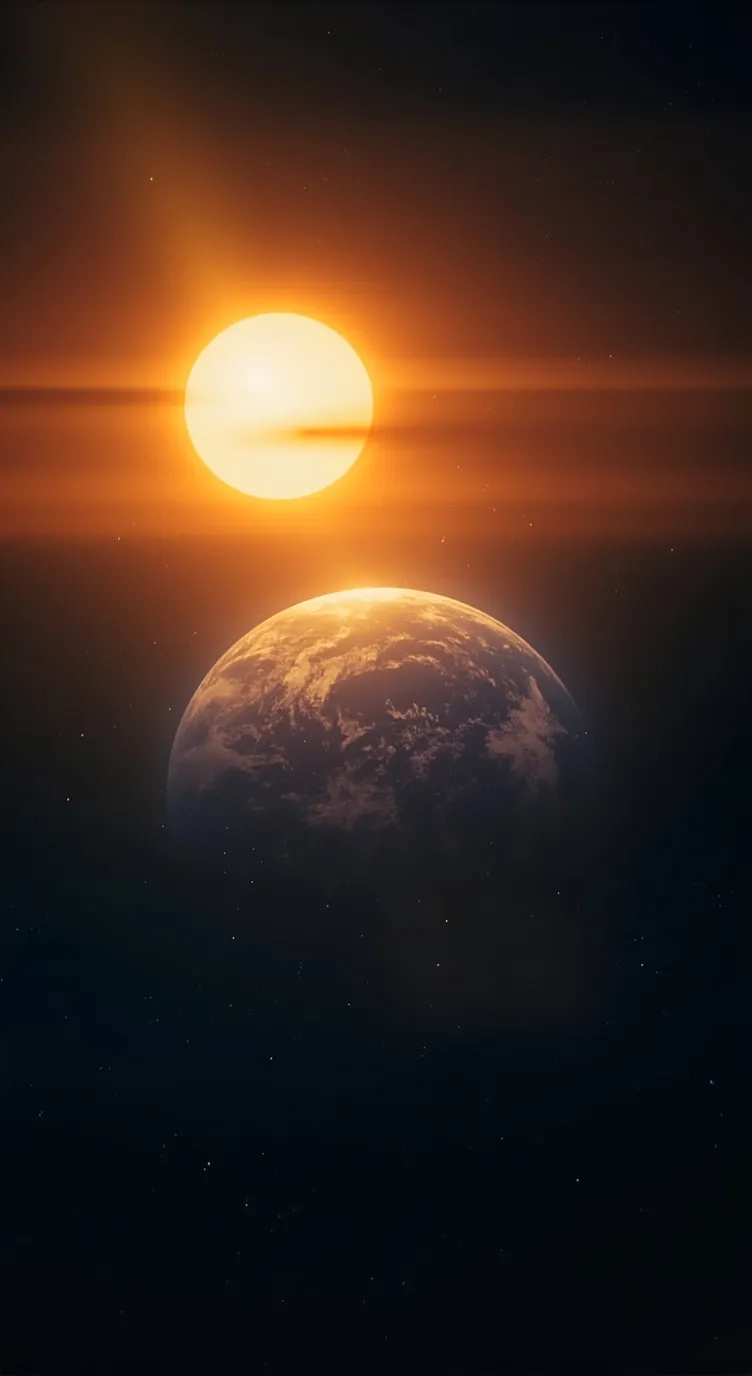 ai character: Sun Vs Earth background