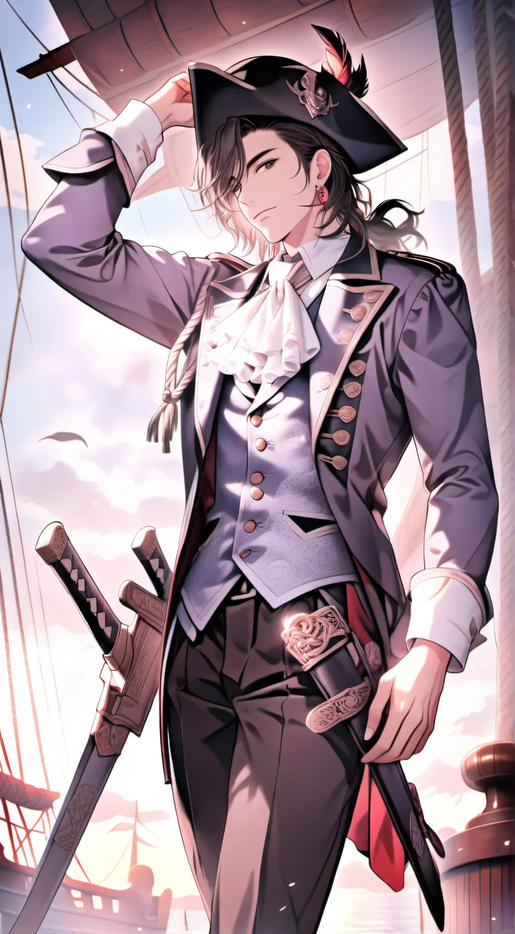 ai character: 🏴‍☠️Tom Sparrow 🌹 background