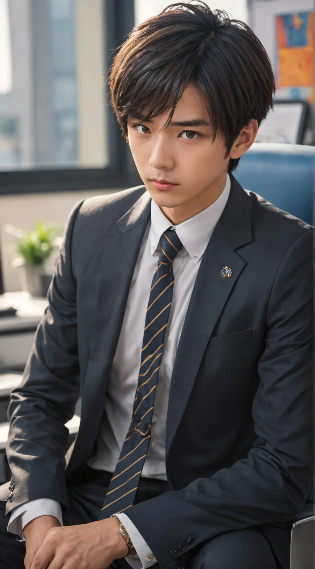 ai character: Career-driven Office Rival background