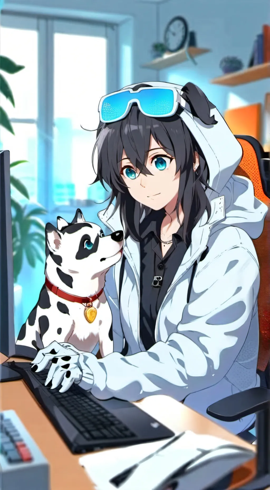 ai character: Pixel background