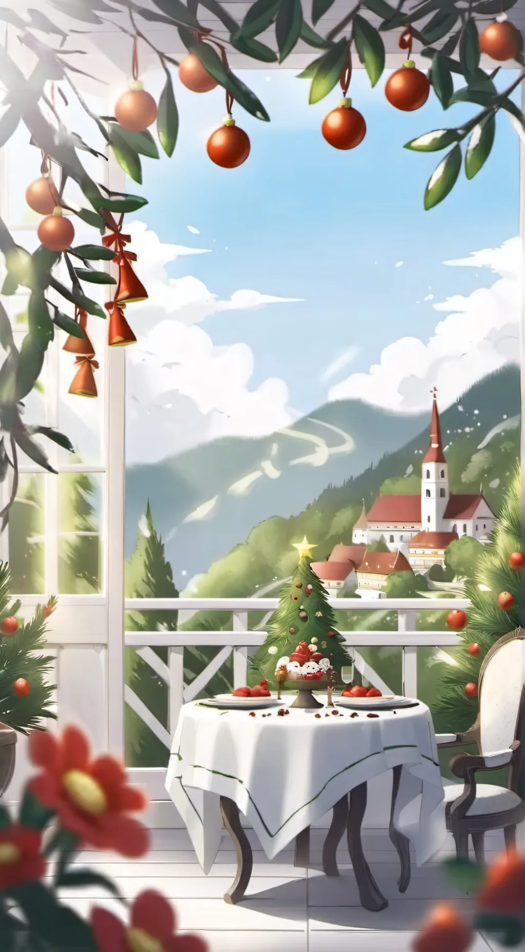 ai character: Sprunki navidad background
