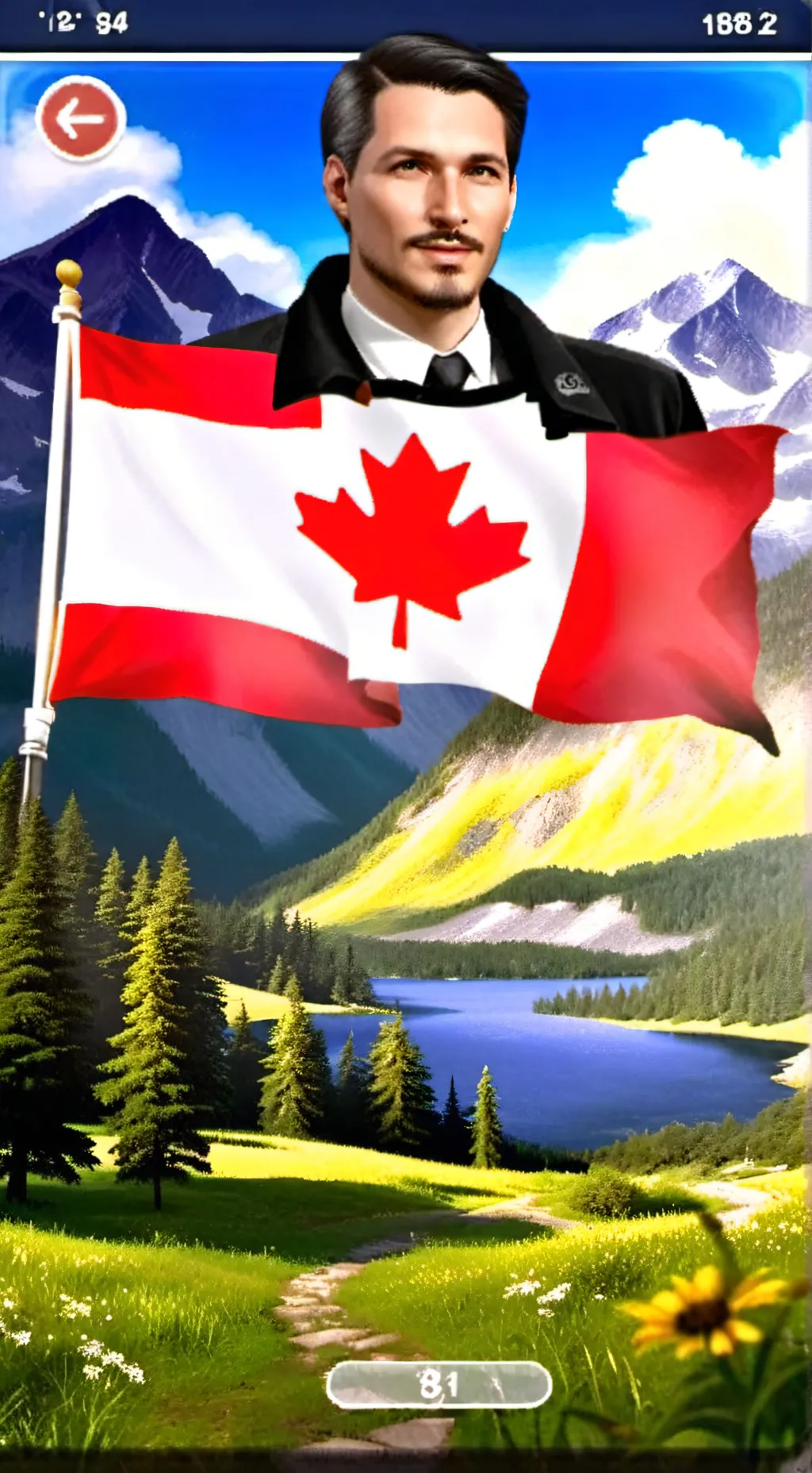 ai character: Canada!  background