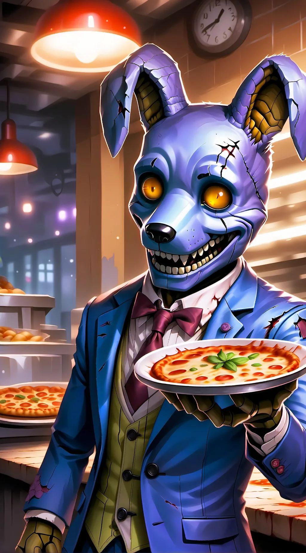 ai character: Withered Bonnie background