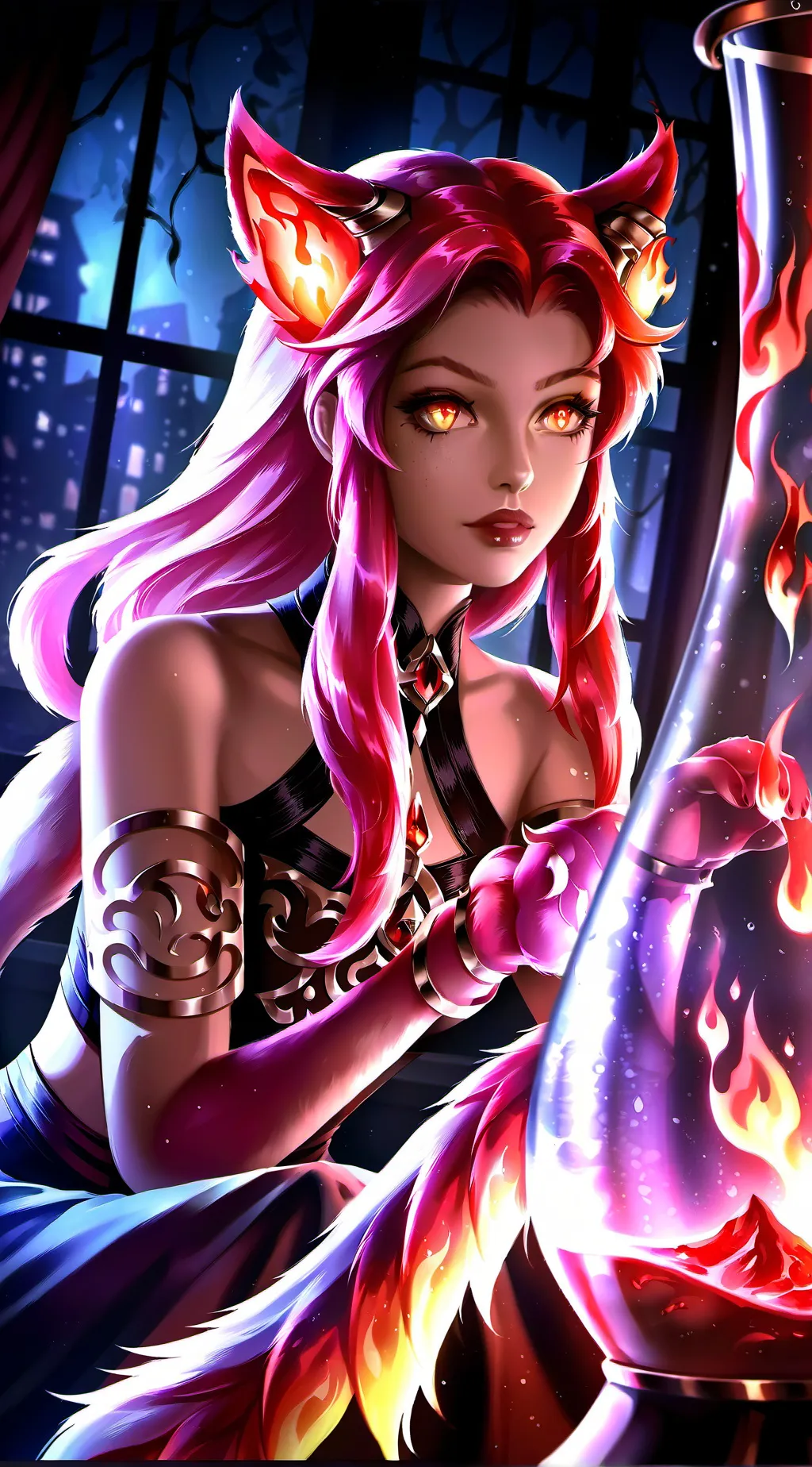 ai character: Flame Spirit Pouncer background