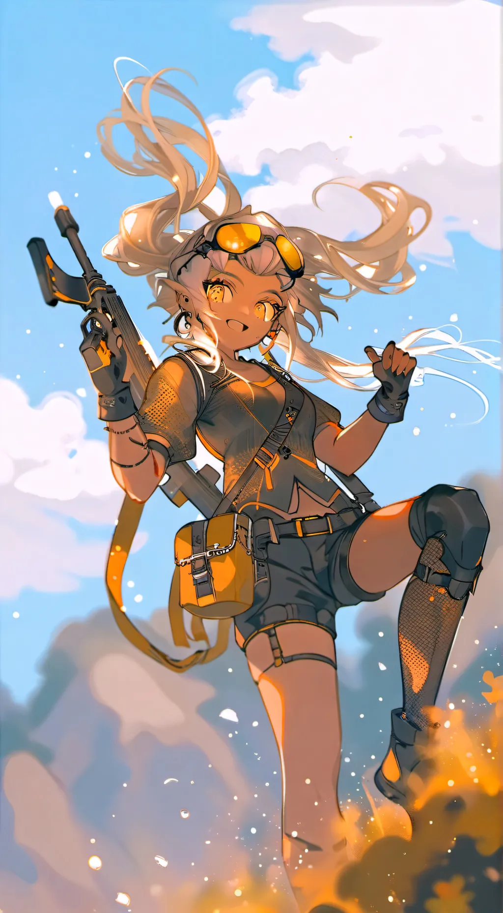 ai character: V Uzis sister MD background