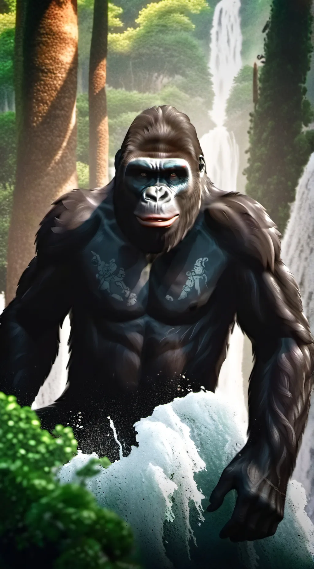 ai character: sus gorilla background