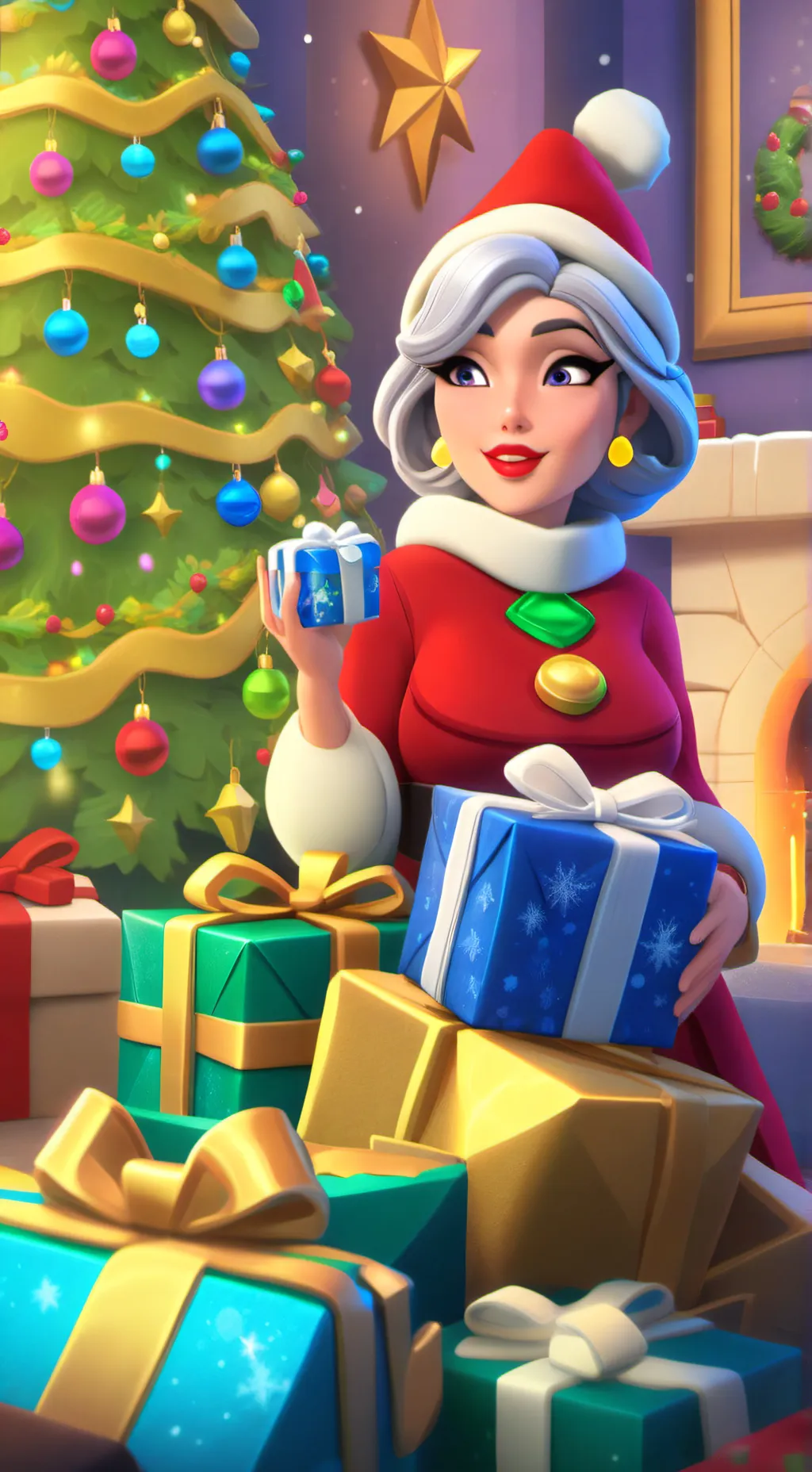 ai character: sra Claus background