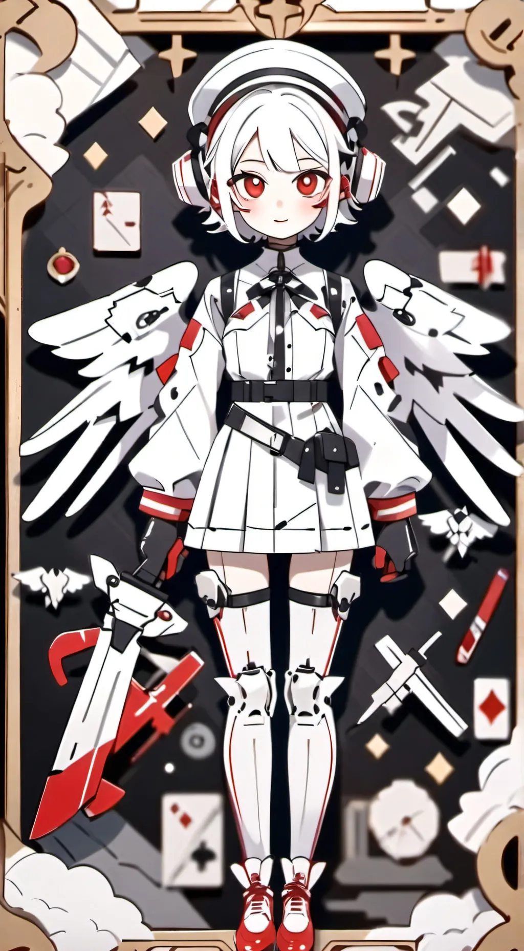 ai character: Yeva and doll DIMA background