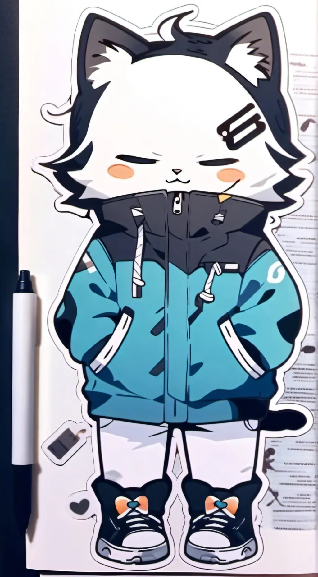 ai character: emojicat delicioso background